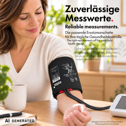 Pulox Blutdruckmanschette 22-66 cm – Universal Doppelschlauch Manschette, Extra Groß für Oberarm