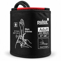 Pulox Blutdruckmanschette 22-66 cm – Universal Doppelschlauch Manschette, Extra Groß für Oberarm