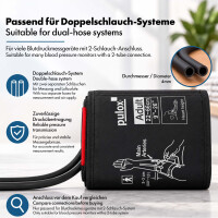 Pulox Blutdruckmanschette 22-66 cm – Universal Doppelschlauch Manschette, Extra Groß für Oberarm
