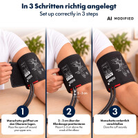 Pulox Blutdruckmanschette 22-66 cm – Universal Doppelschlauch Manschette, Extra Groß für Oberarm