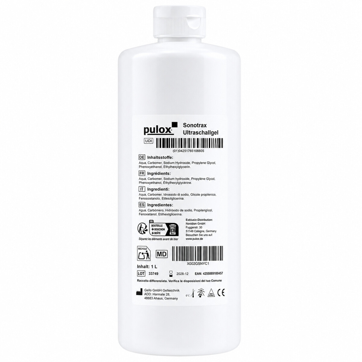Pulox Sonotrax Ultraschallgel - 1.000 ml box
