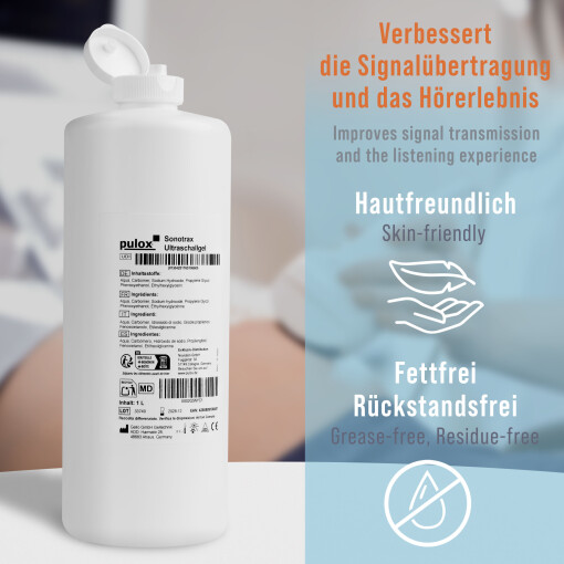 Pulox Sonotrax Ultraschallgel - 1.000 ml leitfähiges Sonographie Gel