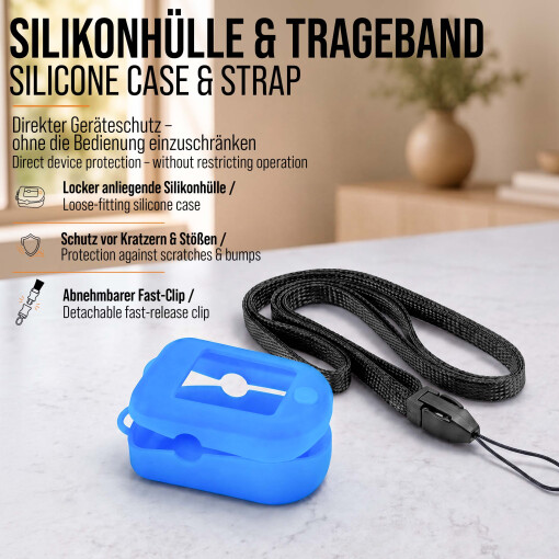 Pulox Zubehör-Kit für Pulsoximeter – Hardcase, Nylontasche, Silikonhülle & Trageband